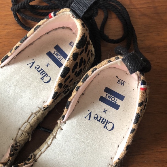 TOMS x CLARE V Katalina Espadrille in Leopard - Picture 8 of 12